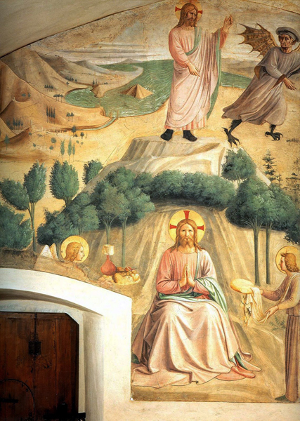 Fra Angelico (vers 1387-1455), Jéus tenté au désrt, Couvent san Marco, Florence.